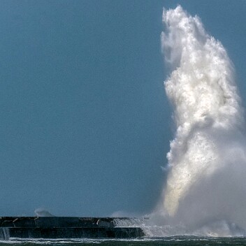 _CB76114 Le Fantome du gardien de Phare assis sur le blockhaus de la digue Carnot à Boulogne sur Mer;