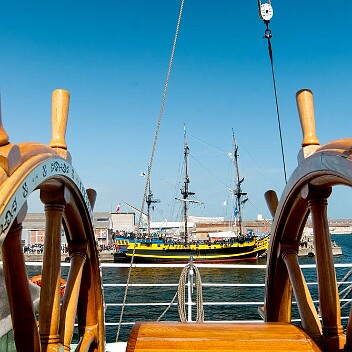 Gouvernail sur le Kruzenstern Kruzenstern escales 2013 à Dunkerque